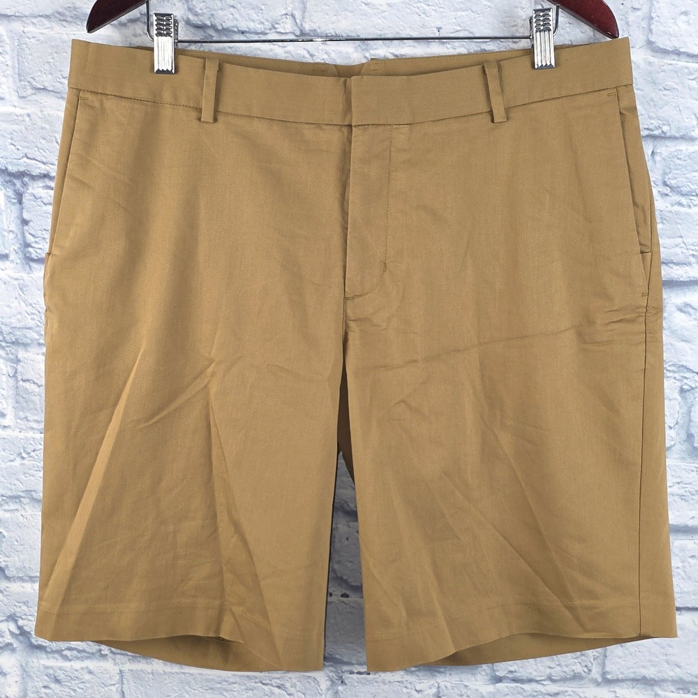 Nike Golf Modern Fit Dri-FIT Shorts Mens Tan Khaki Flat Front Performance Sz 36